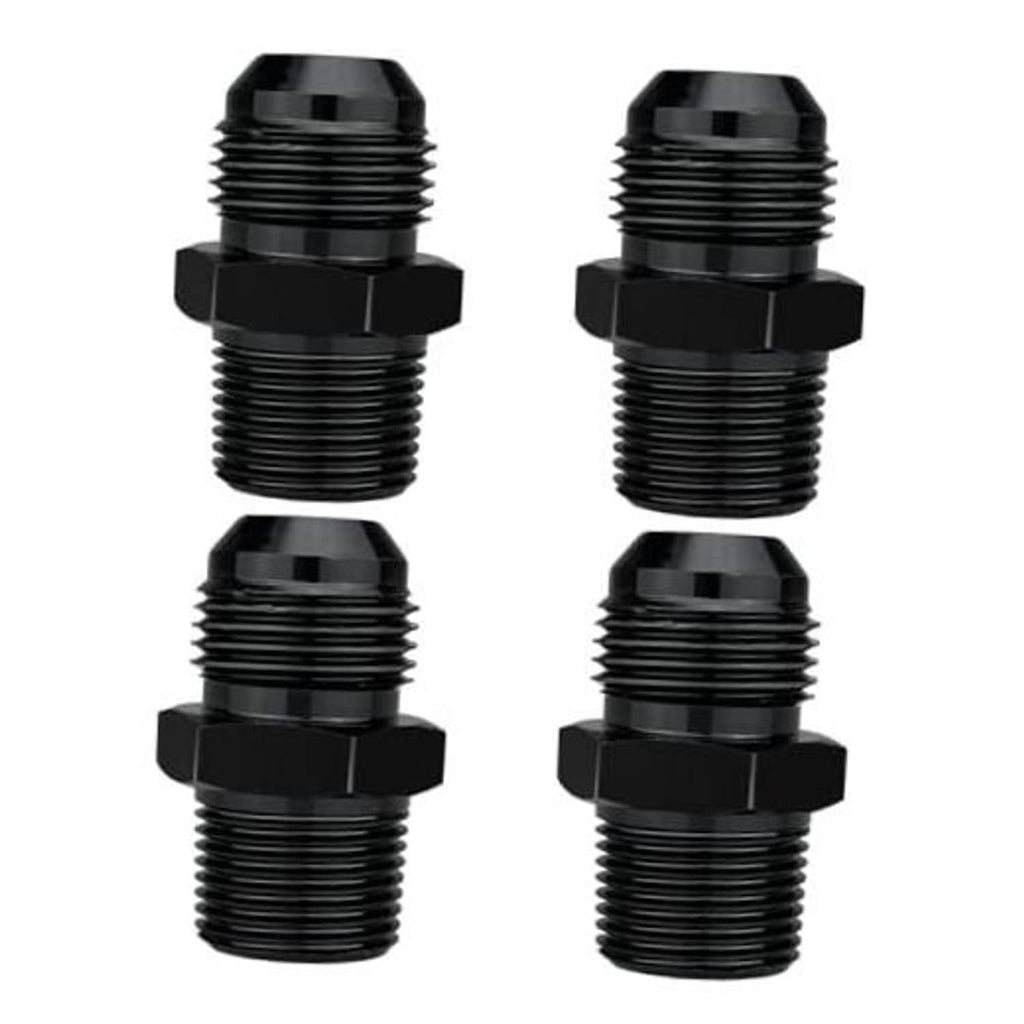 Black AN10 male flare to 3/4 NPT straight pipe fitting connector