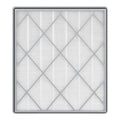 Replacement HEPA filter panel with white pleated media and gray grid frame