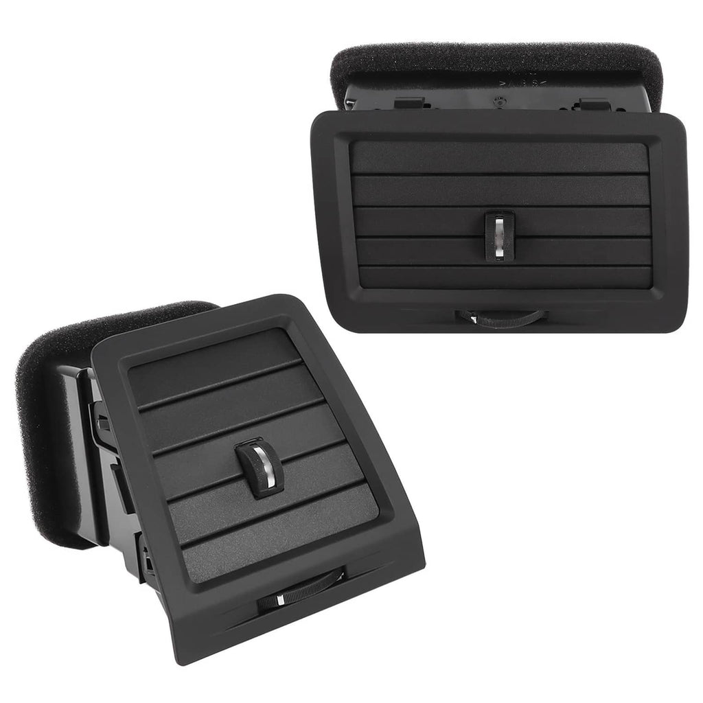 Set of two dashboard A/C air vents, black left and right, for car interior