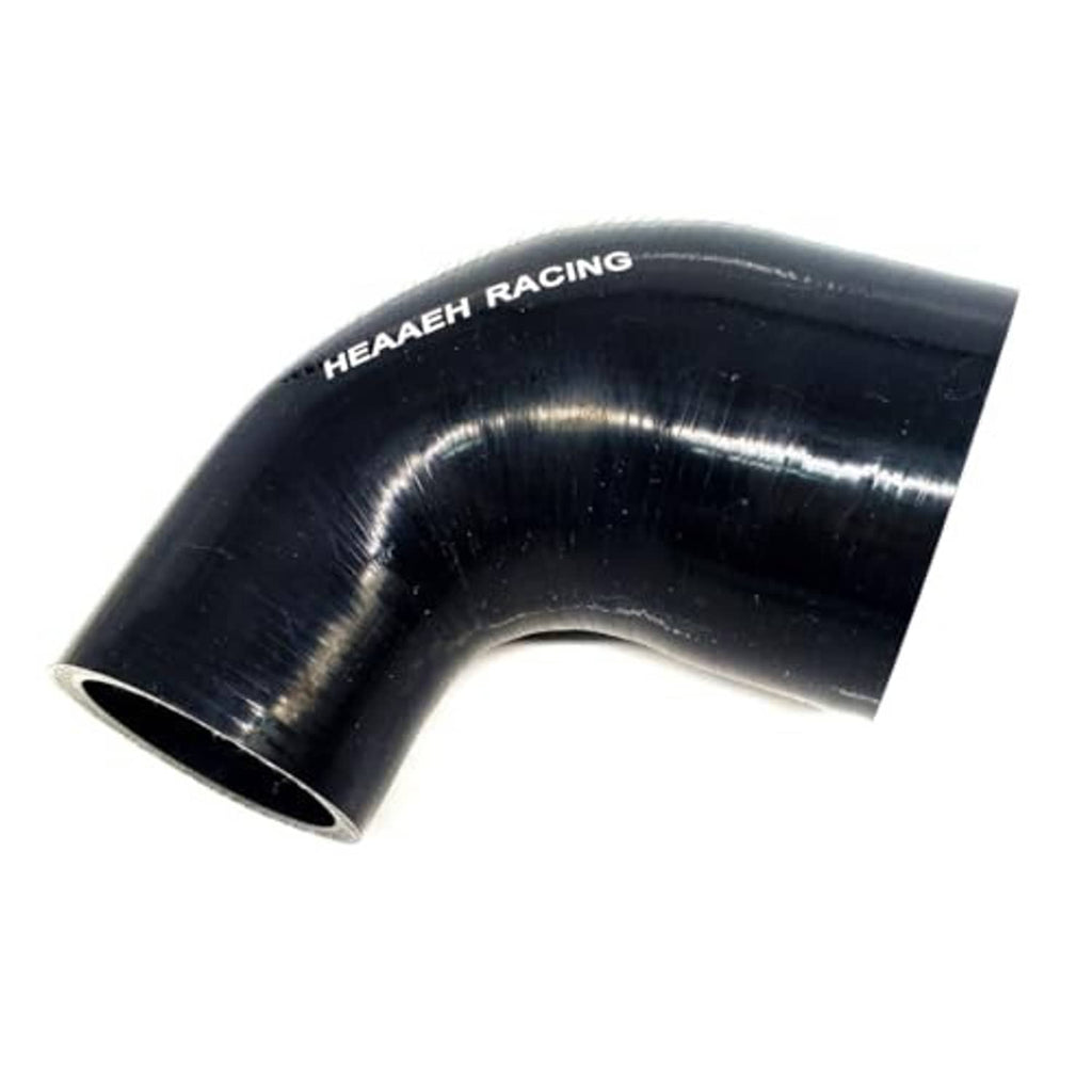 90-degree black silicone hose reducer curved elbow; HEAAEH RACING