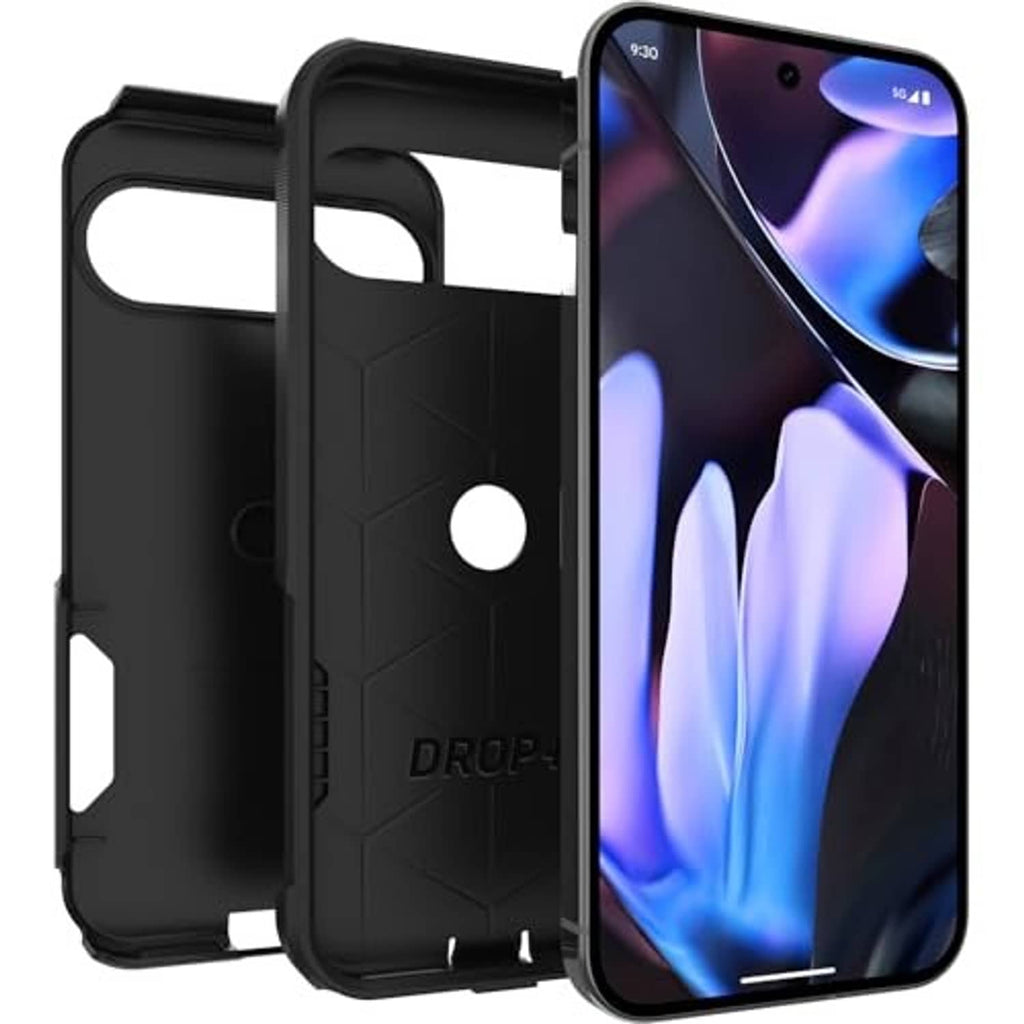 Black rugged phone case with front and back coverage for drop protection