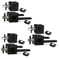 Matte black keyed entry lock set: deadbolt, lever handle, and matching keys (3-pack)