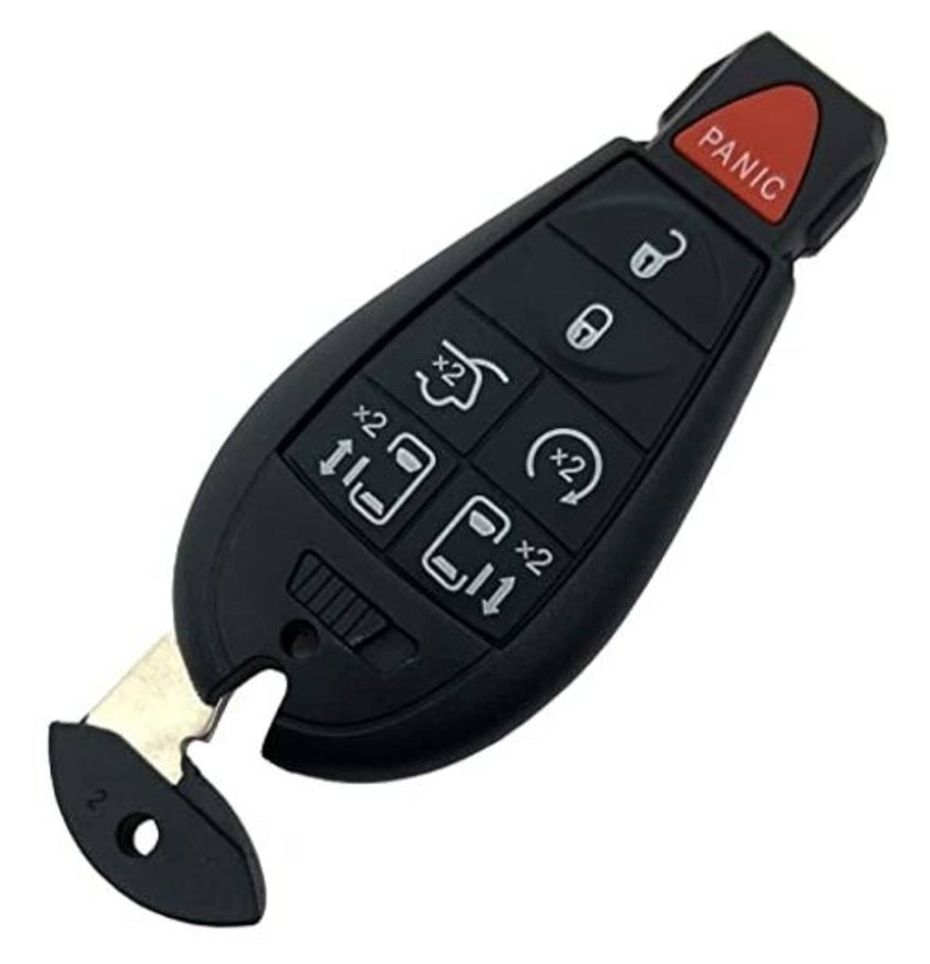 Black keyless remote fob shell with red PANIC button and key slot opening