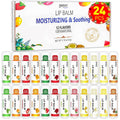 Lip balm multipack with 24 tubes in a printed box, assorted natural flavors