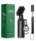 Jiskan Pro golf club cleaner brush tool with black bristles, handle, and keychain