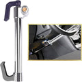 Universal steering wheel brake lock with retractable double hook and extended bar