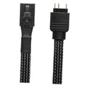 4-pin ARGB adapter cable with black braided jacket and dual gold-pin plug