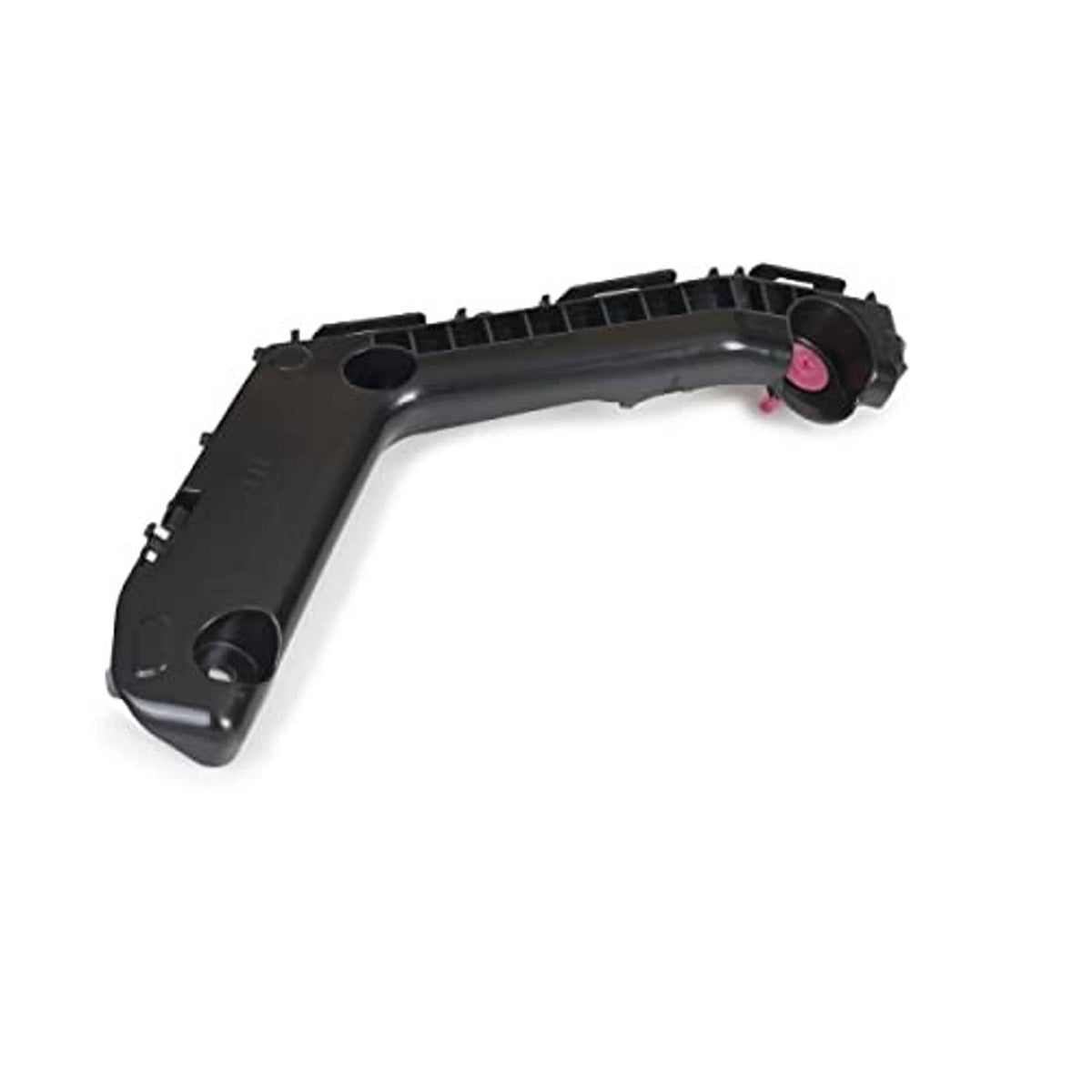 Front bumper bracket cover support mount, black plastic with pink bushing detail