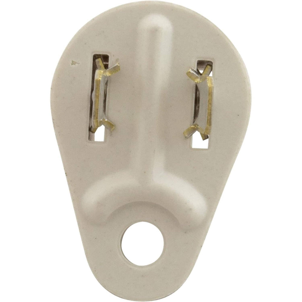 White thermal cut-off fuse front view with two metal contact clips
