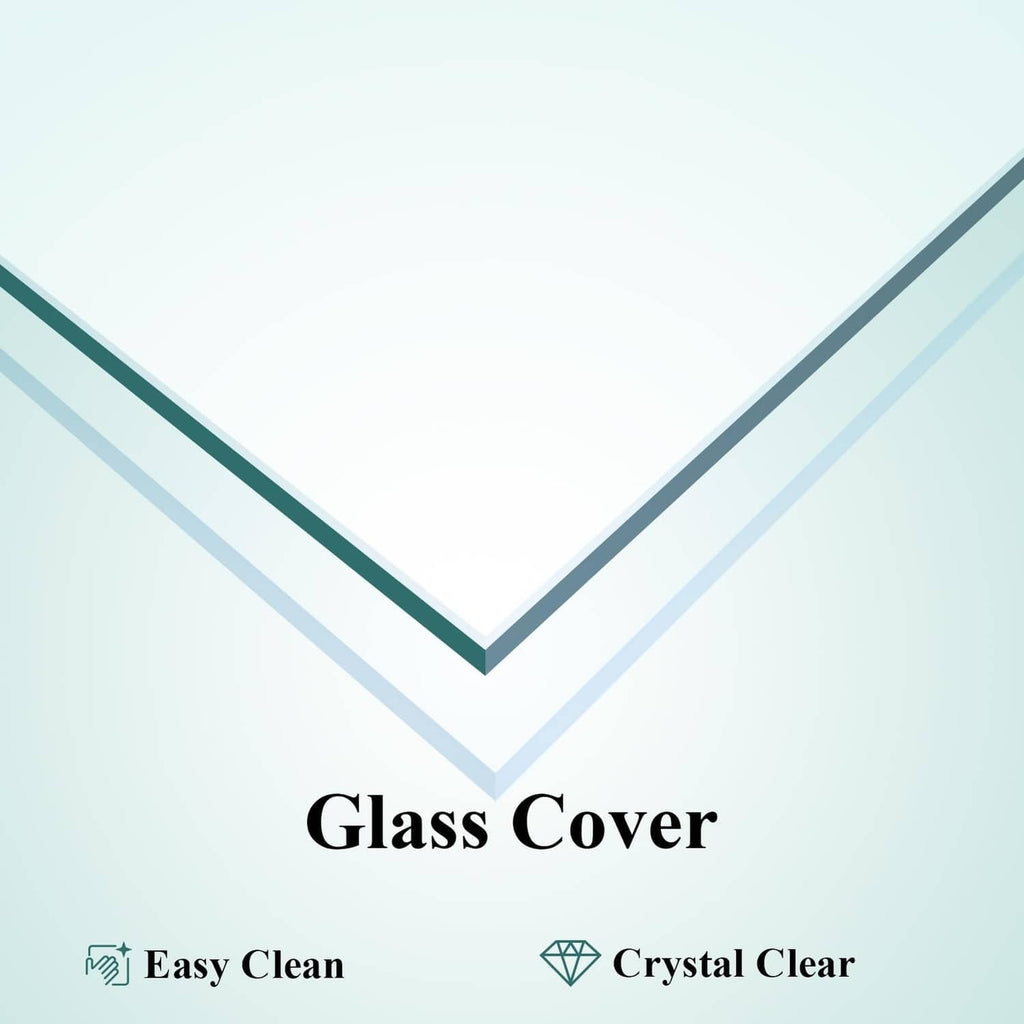 Picture frame glass cover edge detail with V-shaped panel illustration