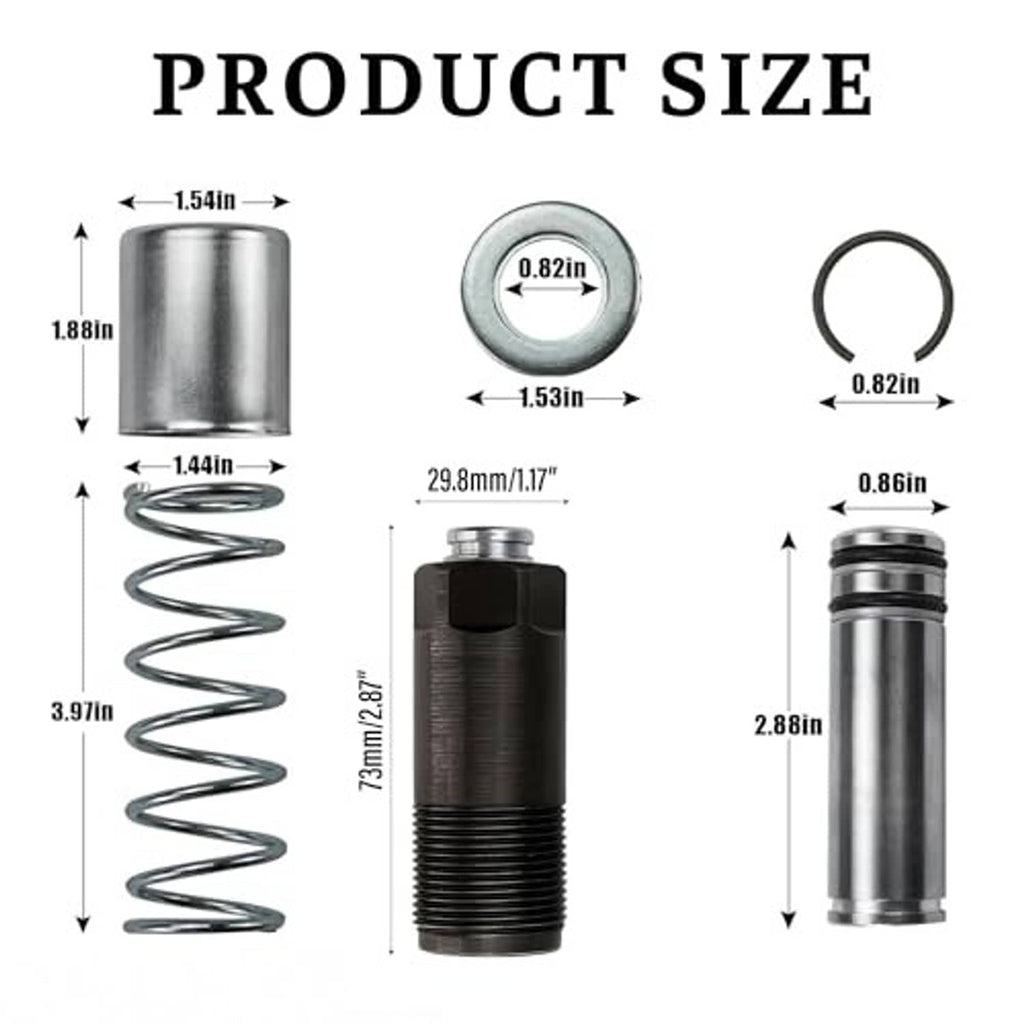 Floor jack replacement piston plunger kit with spring, piston cup, seal ring and cylinder