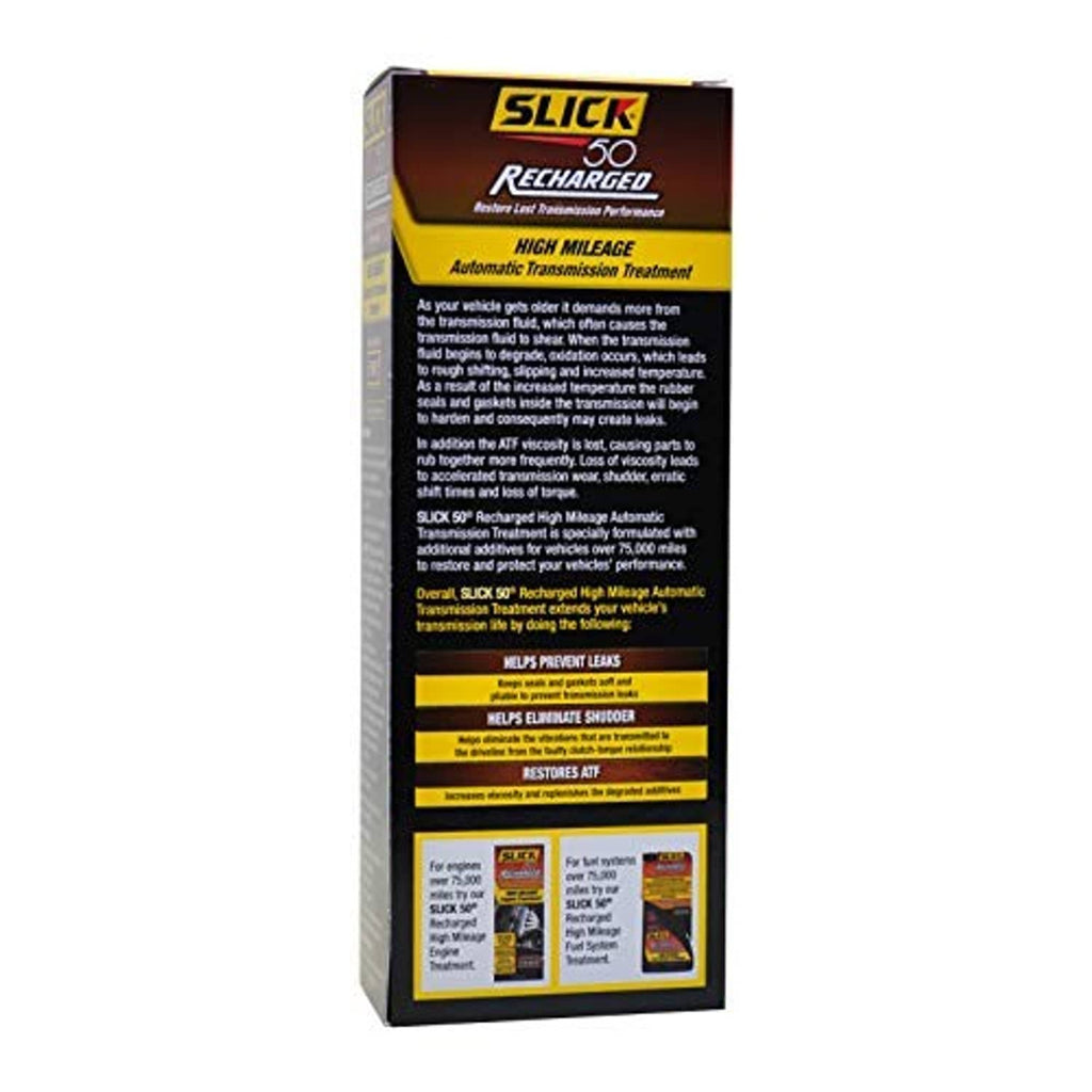 Slick 50 Recharged high mileage automatic transmission treatment, back panel box