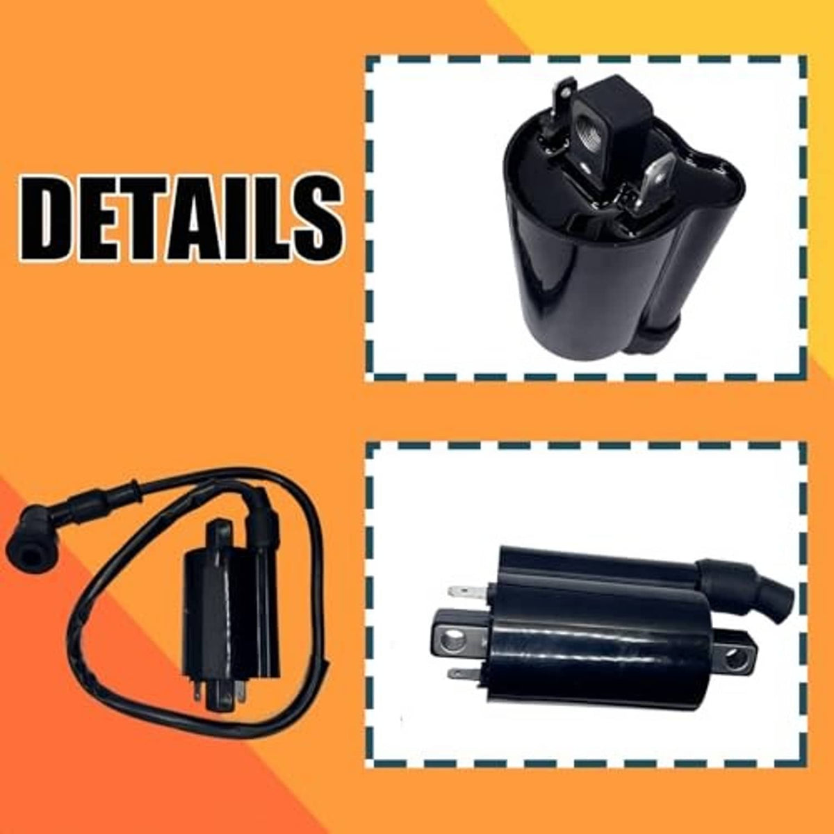 Black CDI ignition module with cylinder coil component and mounting base