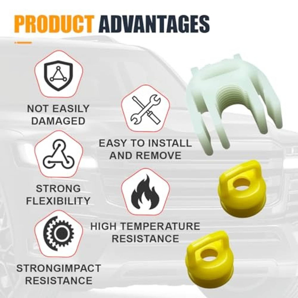 Transmission shifter linkage bushing kit: white fork bushing and yellow wear inserts