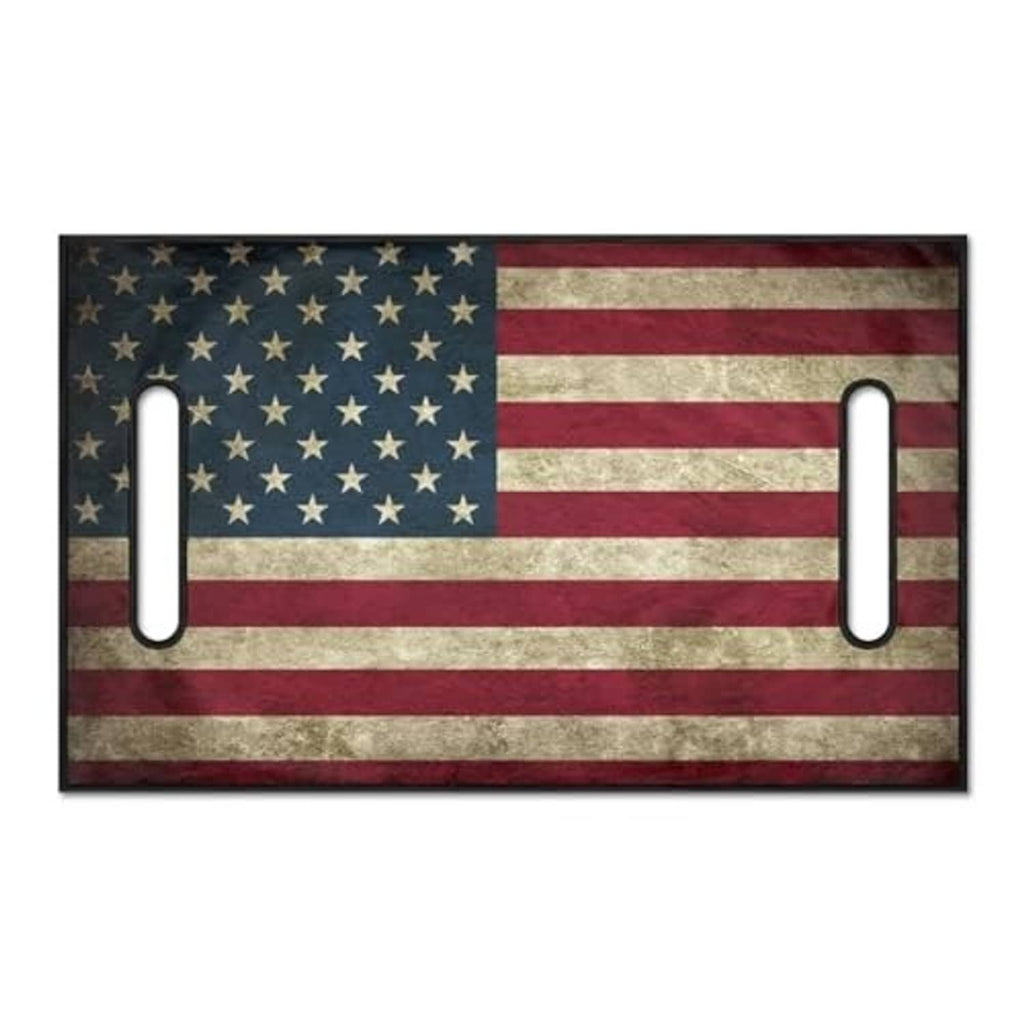 Rectangular American flag seat towel with two slot openings