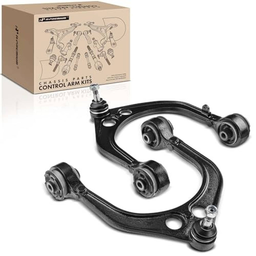 Front upper control arm pair with ball joints and bushings, showing multiple linkage arms