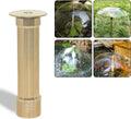 Brass bell fountain nozzle with flat top and threaded base for water spray