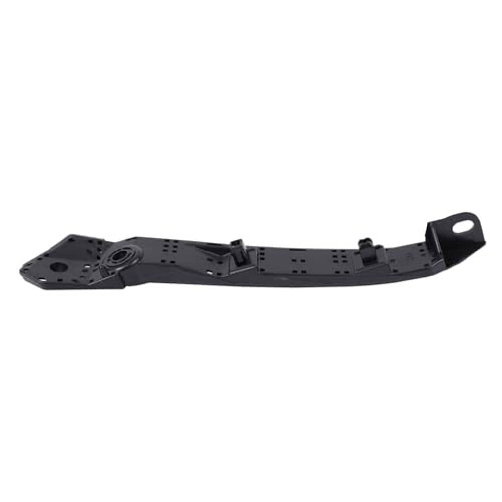 Black mounting bracket support piece with circular hub and perforated mounting strip