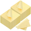 Pack of yellow jewelry cleaning cloth squares with zigzag edges