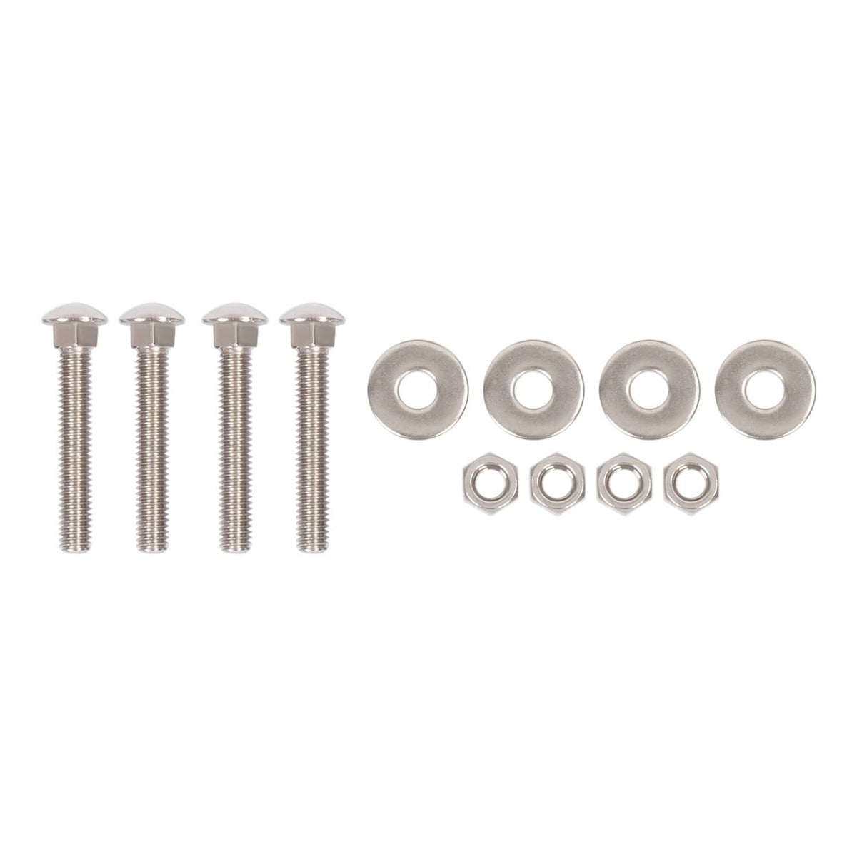 Stainless mounting hardware kit: screws, washers, and nuts