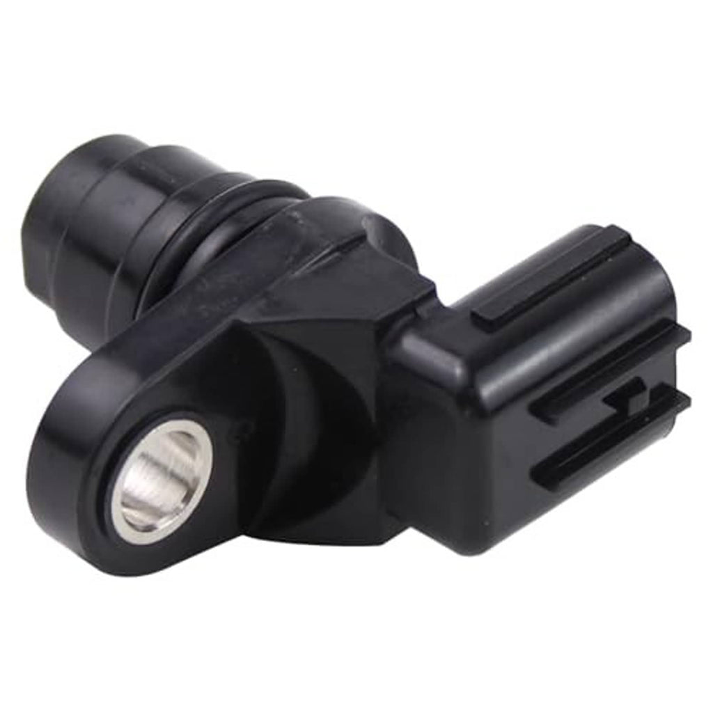 Black camshaft/crankshaft position sensor with silver mounting bolt hole and plug