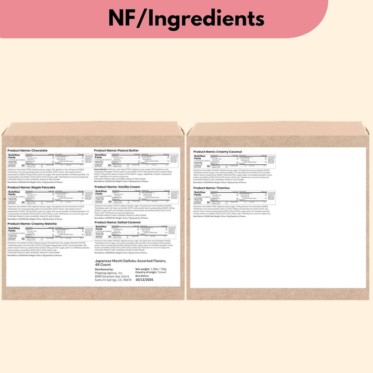 Back-of-pack ingredient and nutrition information panels