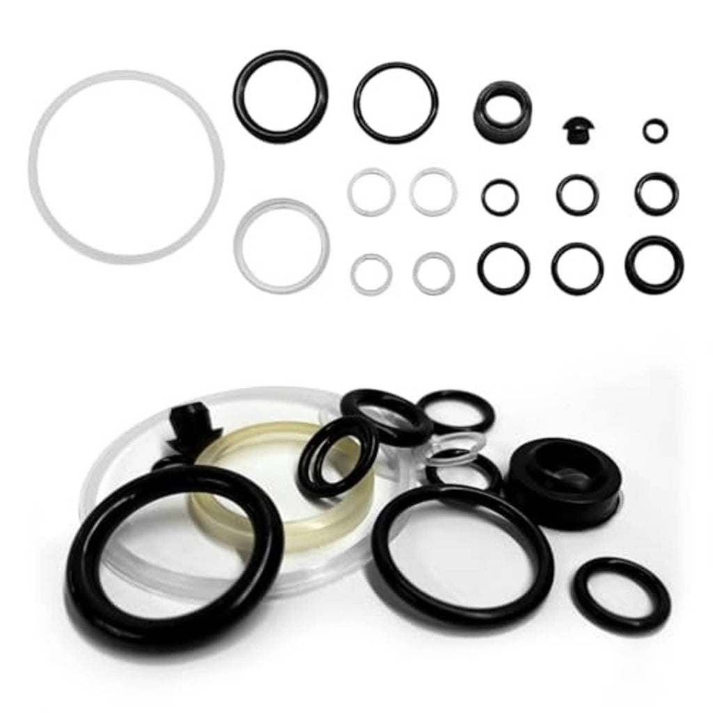 Floor jack seal kit with large clear gasket and assorted black O-rings, 51 pcs