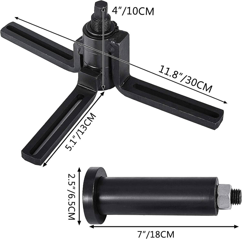 Crank case splitter puller tool with three adjustable black bars and center screw