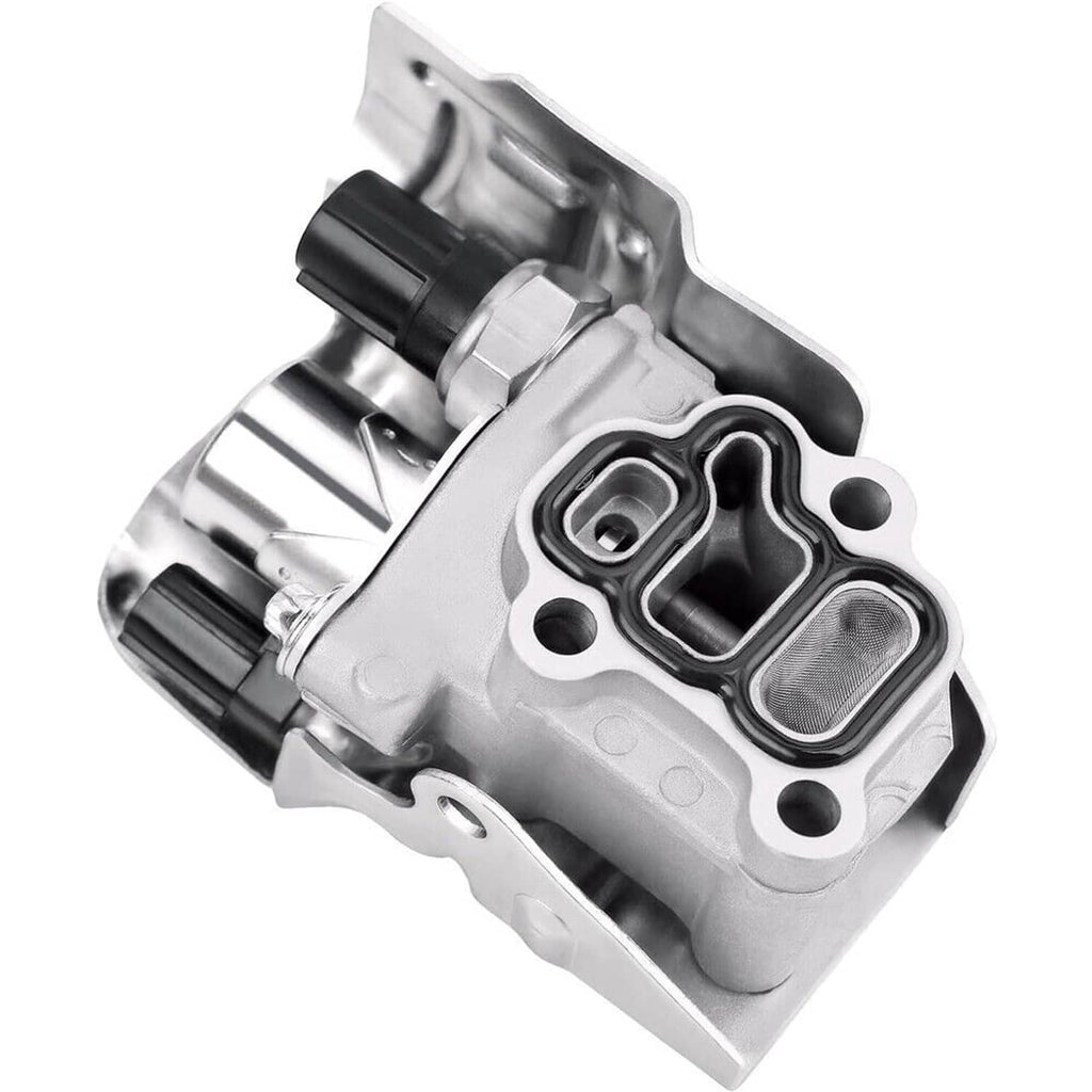 Solenoid spool valve with gasket, silver metal body with dual port openings