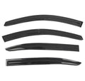 Set of dark tinted window rain visors, curved wavy profile