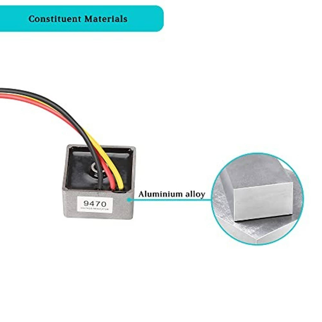 Aluminum alloy housing for voltage regulator rectifier with wire lead connections