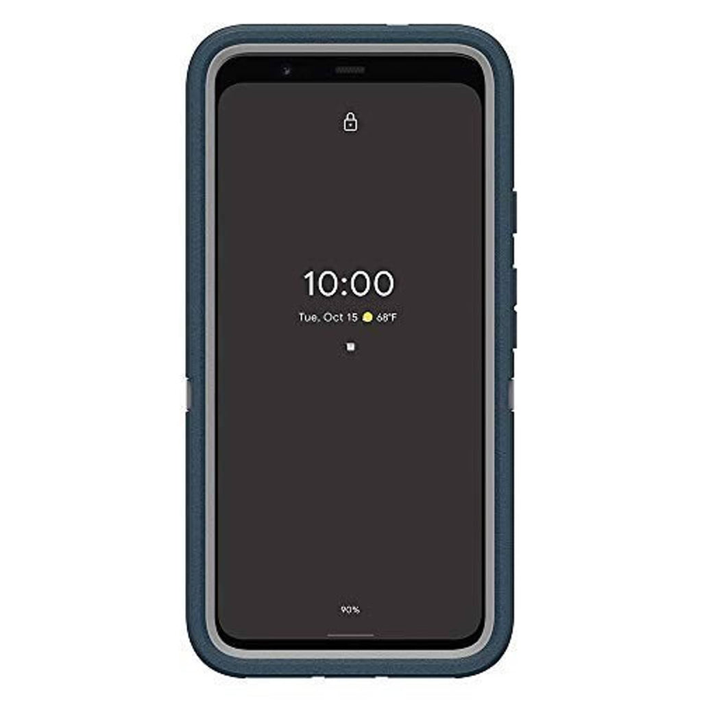 OtterBox Defender Series Pixel 4 case with screen cover, showing 10:00