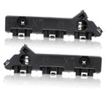 Set of two black front bumper cover support brackets, left and right