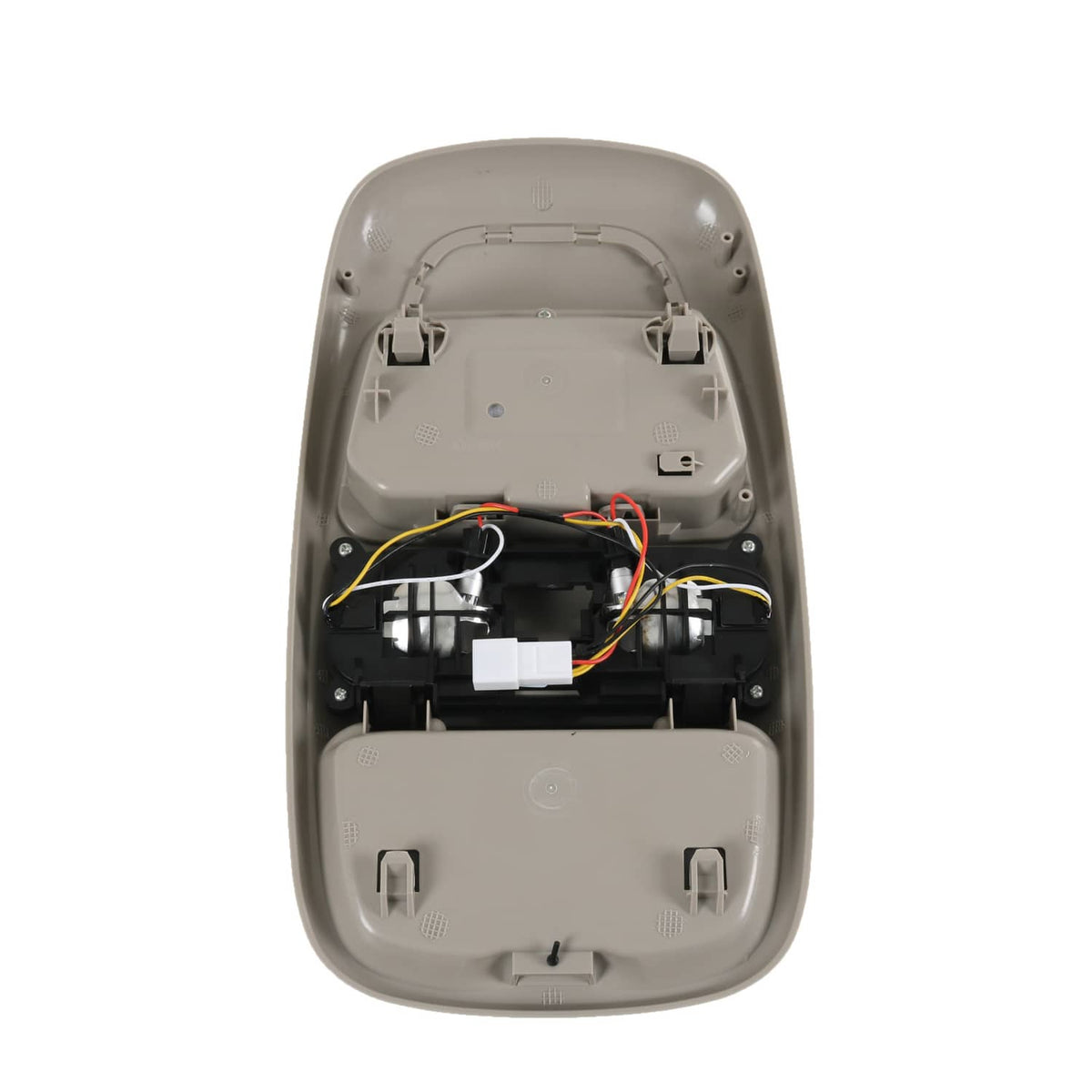 Beige overhead console dome light interior base with wiring connectors