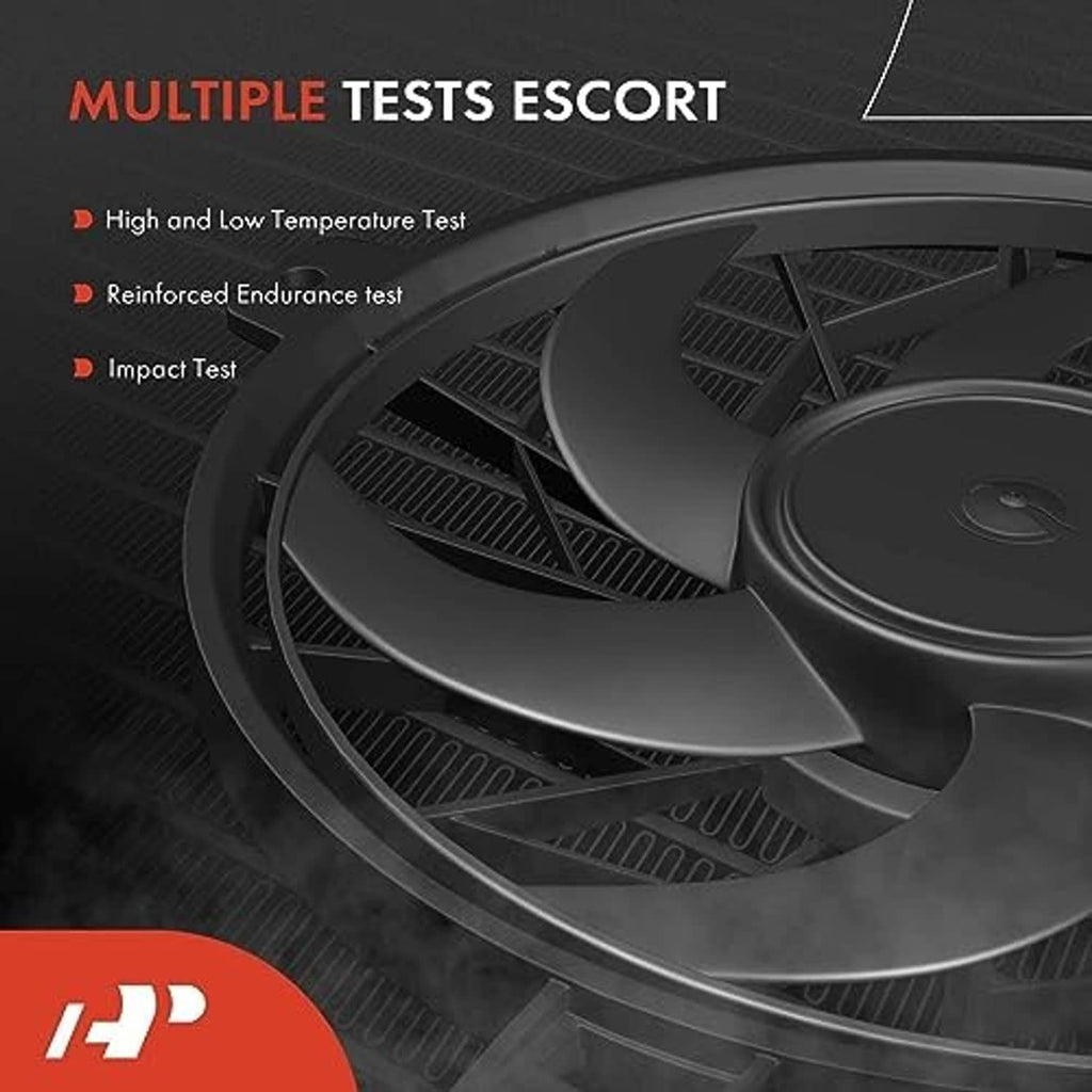 Close-up of dark radiator cooling fan blades and circular hub