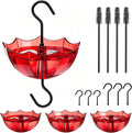 Red ant moat tray with black hanging hook and included ant guard spikes, feeder kit