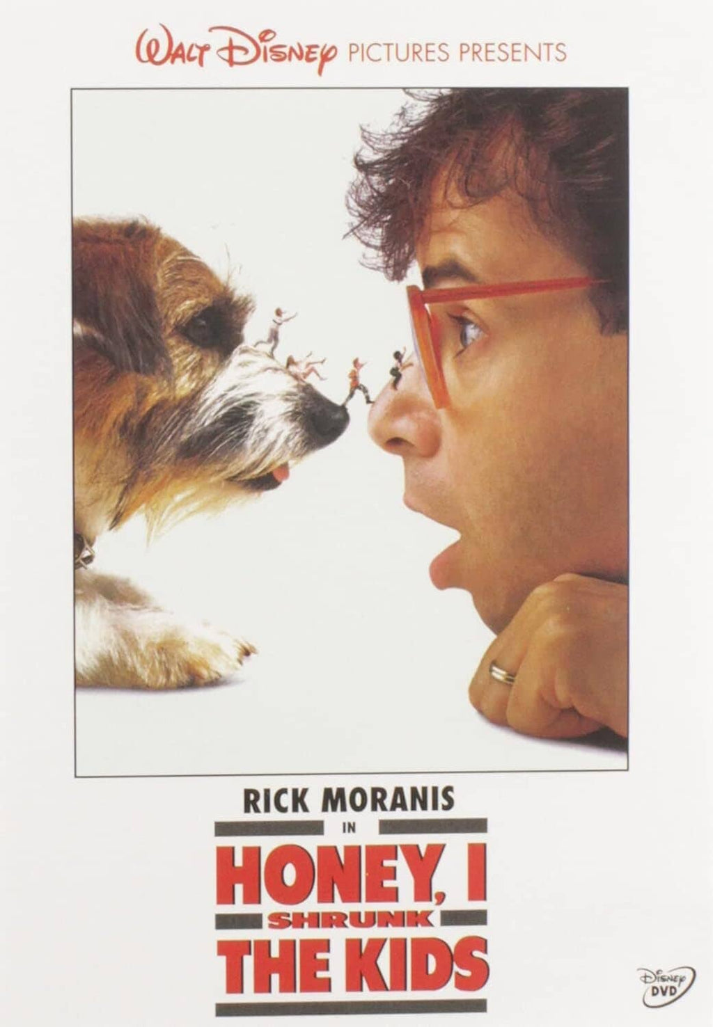 DVD case front with boy and dog illustration, red title text