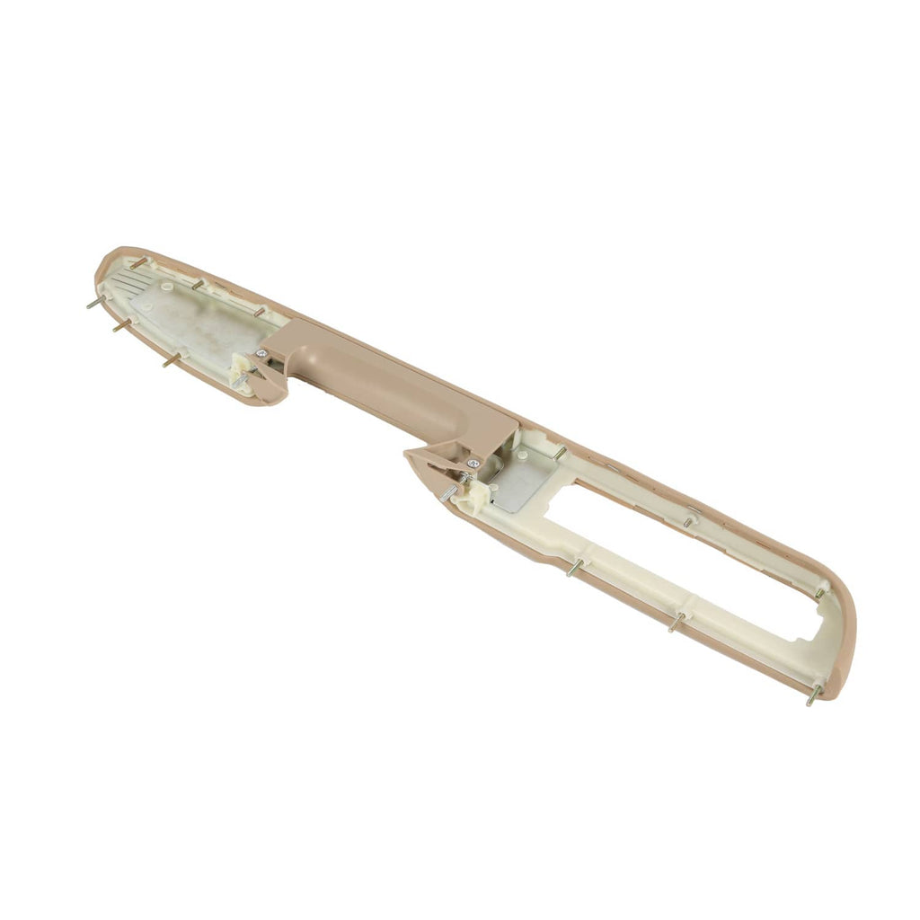 Beige front door handle armrest panel assembly, underside exposed