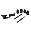 Black tennis string dampener kit with clip brackets and rubber sleeves