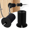 Black cable routing kit sleeves with end flanges for wall pass-through