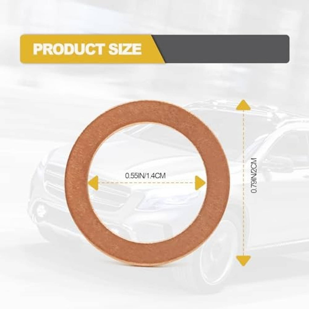 Single copper oil drain plug gasket washer, round copper ring with center hole