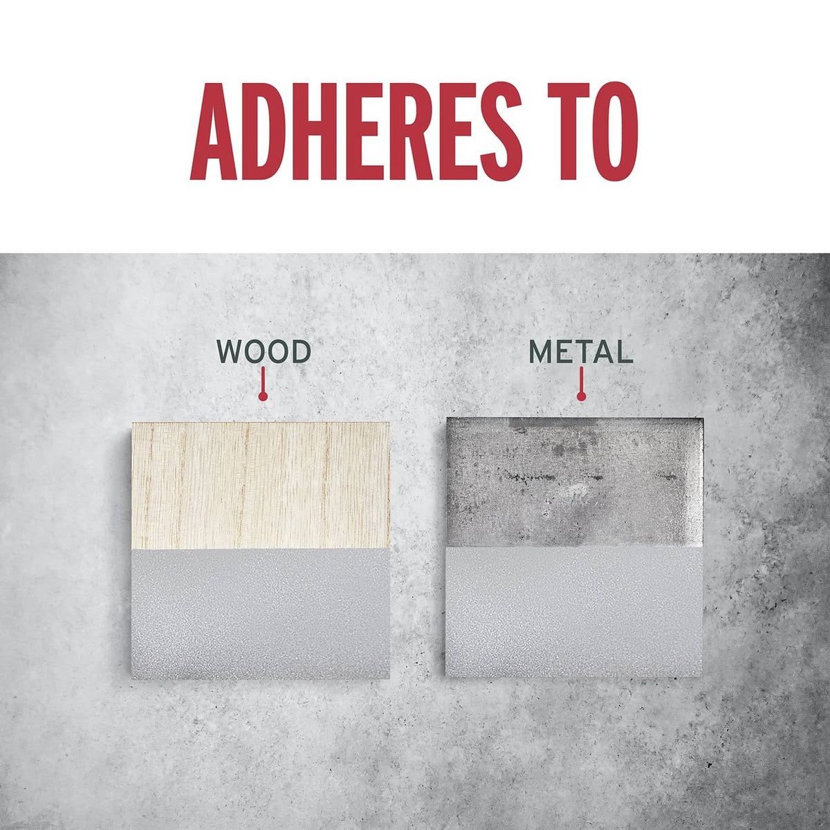 Silver spray paint coverage swatches on wood and metal