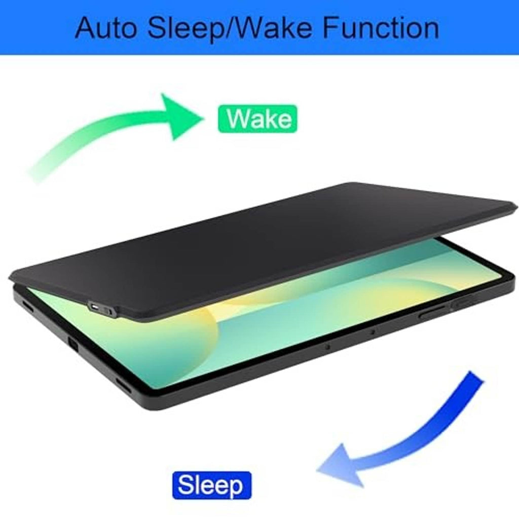 Keyboard case showing auto wake and sleep cover for tablet