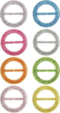 Glitter scarf ring clips, assorted colors in round rhinestone style