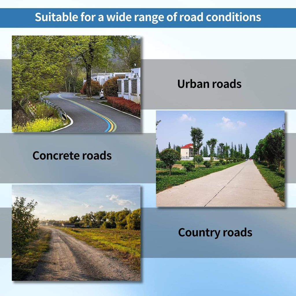 Road-conditions graphic for motorcycle inner tube suitability