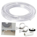 10 ft air conditioner drain hose set with white PVC pipe and metal hose clamps