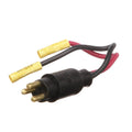 Trolling motor male plug connector with red and black wires and yellow terminals