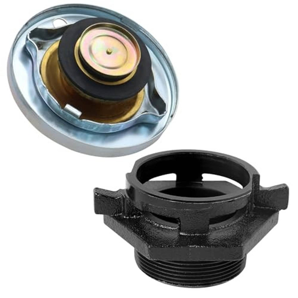 Vented diesel fuel cap underside with gasket and black housing, threaded base