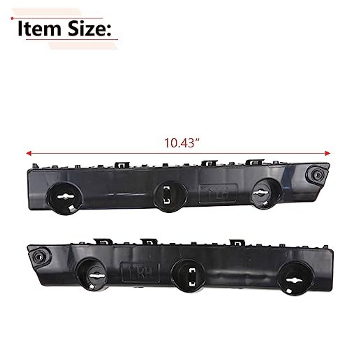 Black front bumper bracket with measurement line, circular mounting points
