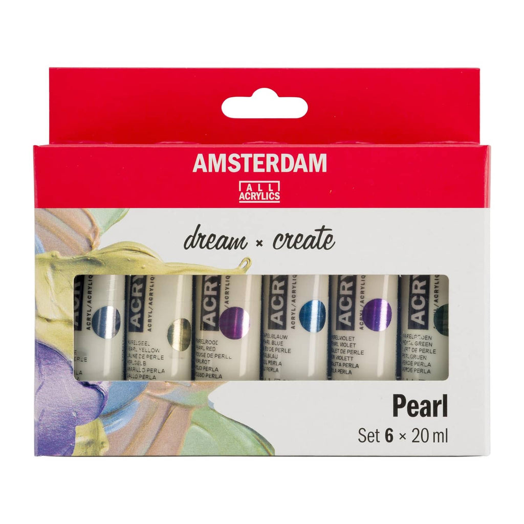 Amsterdam Standard Series acrylic paint set box, Pearl, six 20 ml tubes